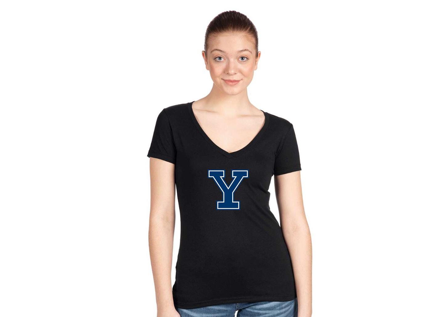 Women's Yale Bulldogs Next Level V-Neck T-Shirt