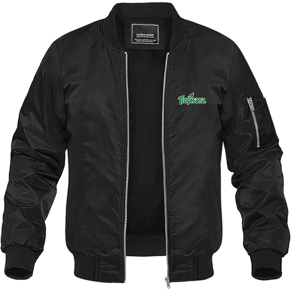 Men's Tropicana Logo Lightweight Bomber Jacket Windbreaker Softshell Varsity Jacket Coat