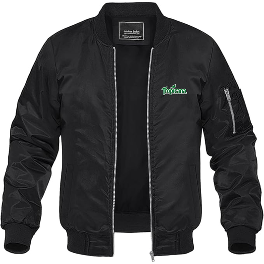 Men's Tropicana Logo Lightweight Bomber Jacket Windbreaker Softshell Varsity Jacket Coat