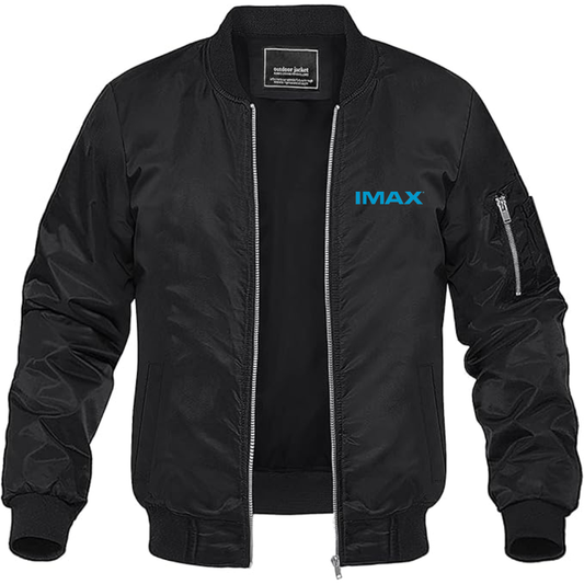 Men's IMAX Logo Lightweight Bomber Jacket Windbreaker Softshell Varsity Jacket Coat