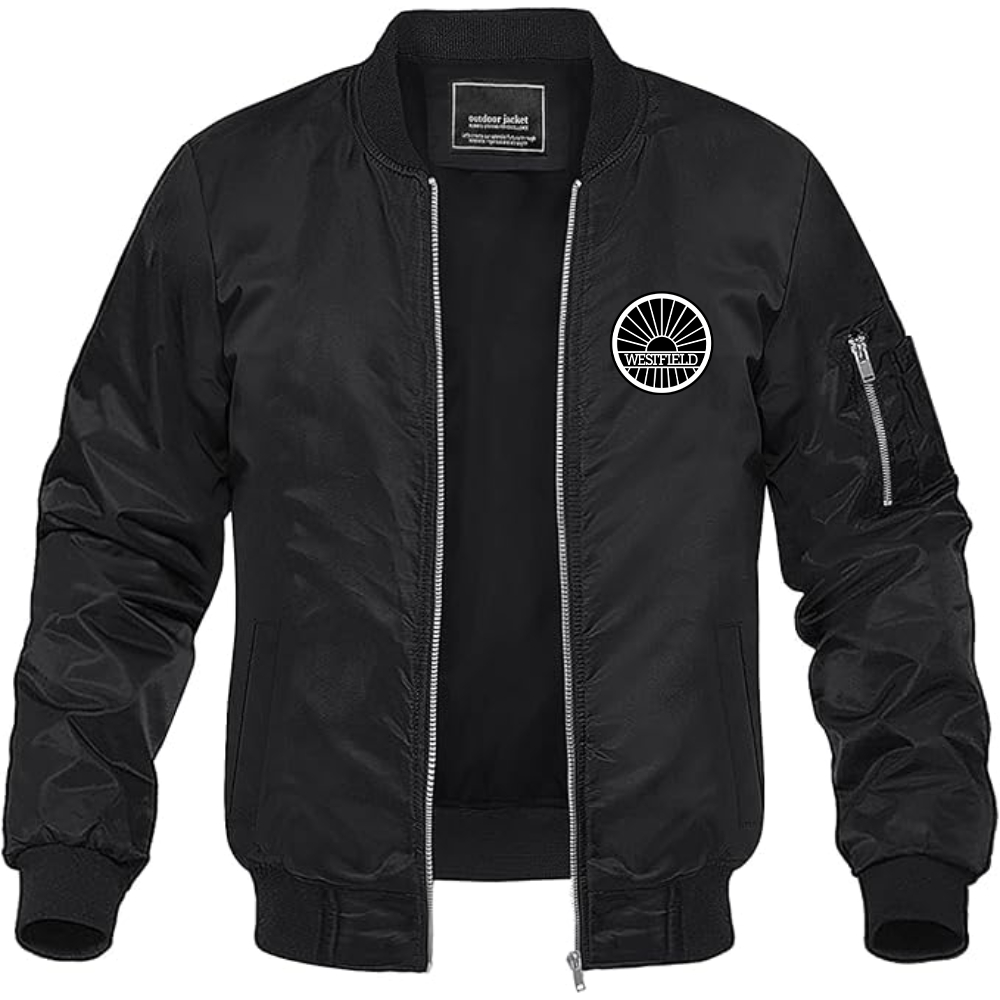 Men's Westfield-logo Lightweight Bomber Jacket Windbreaker Softshell Varsity Jacket Coat