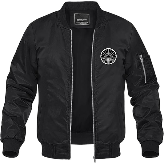 Men's Westfield-logo Lightweight Bomber Jacket Windbreaker Softshell Varsity Jacket Coat