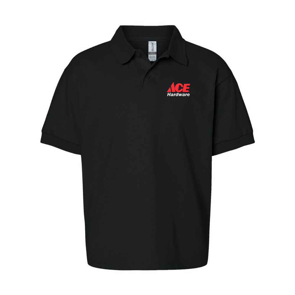Youth ACE Hardware Logo Gildan Dry Blend Jersey Polo