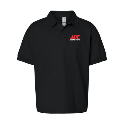 Youth ACE Hardware Logo Gildan Dry Blend Jersey Polo