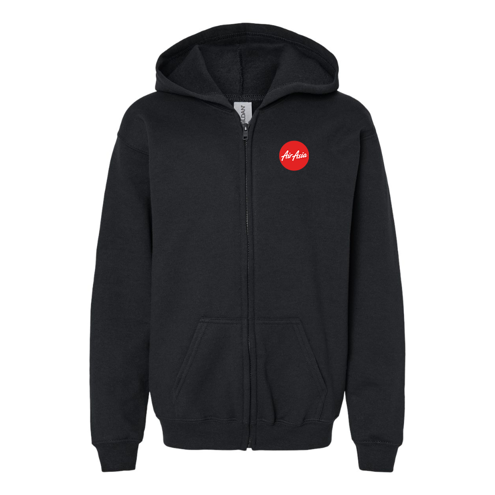 Gildan Heavy Blend Youth Air Asia Logo Full Zip Hooded Sweatshirt