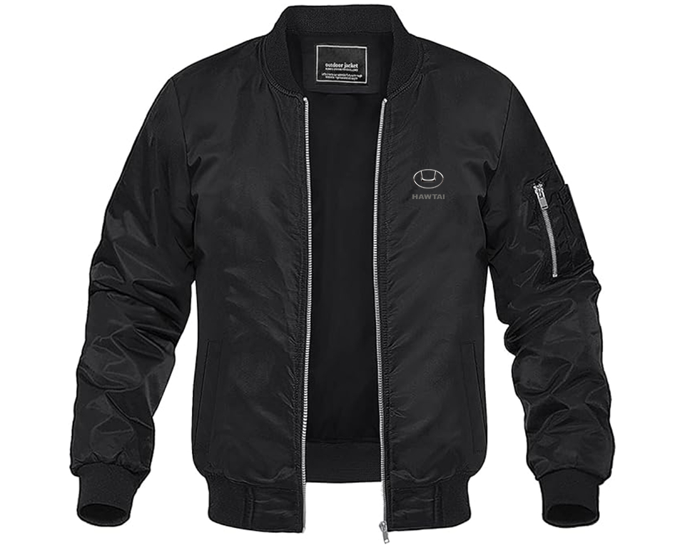 Men's Hawta Logo Lightweight Bomber Jacket Windbreaker Softshell Varsity Jacket Coat