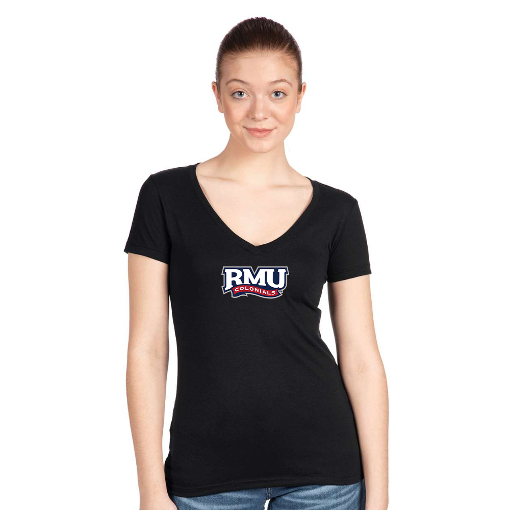 Women's Robert Morris Colonials Logo Next Level V-Neck T-Shirt