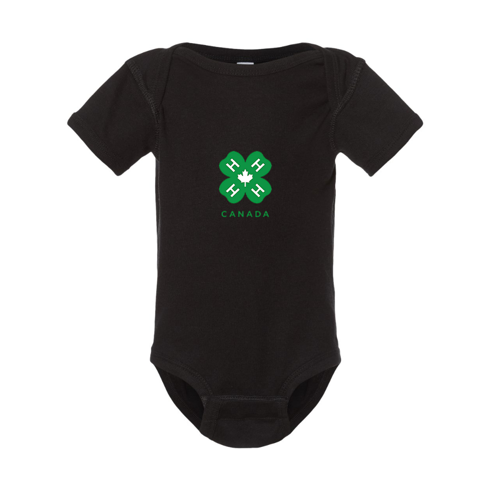 4H Canada Logo  Rabbit Skins Infant Baby Rib Bodysuit