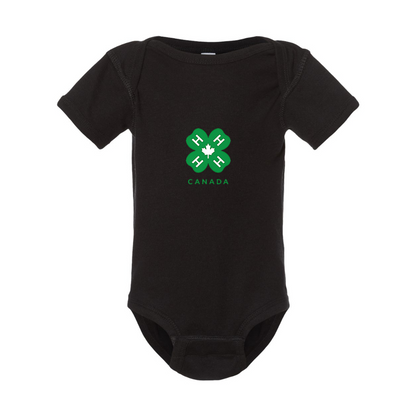 4H Canada Logo  Rabbit Skins Infant Baby Rib Bodysuit