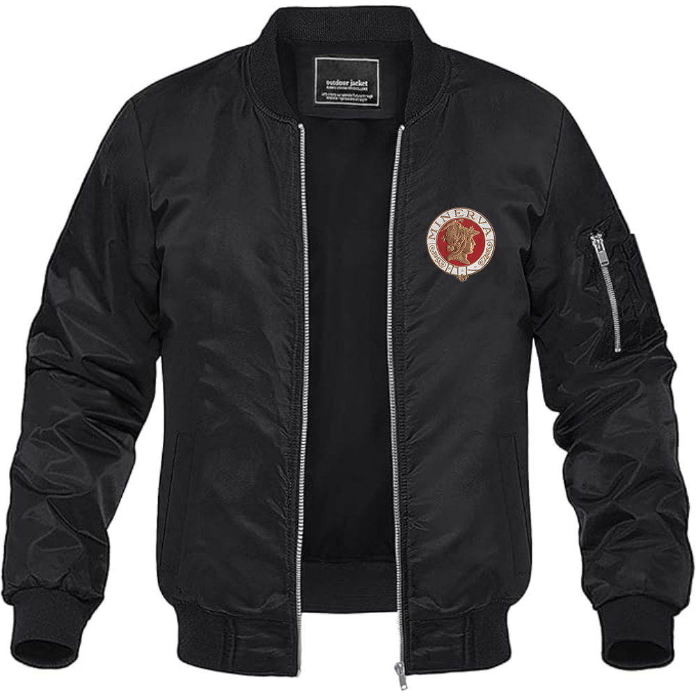 Men's Minerva Cars Logo Lightweight Bomber Jacket Windbreaker Softshell Varsity Jacket Coat