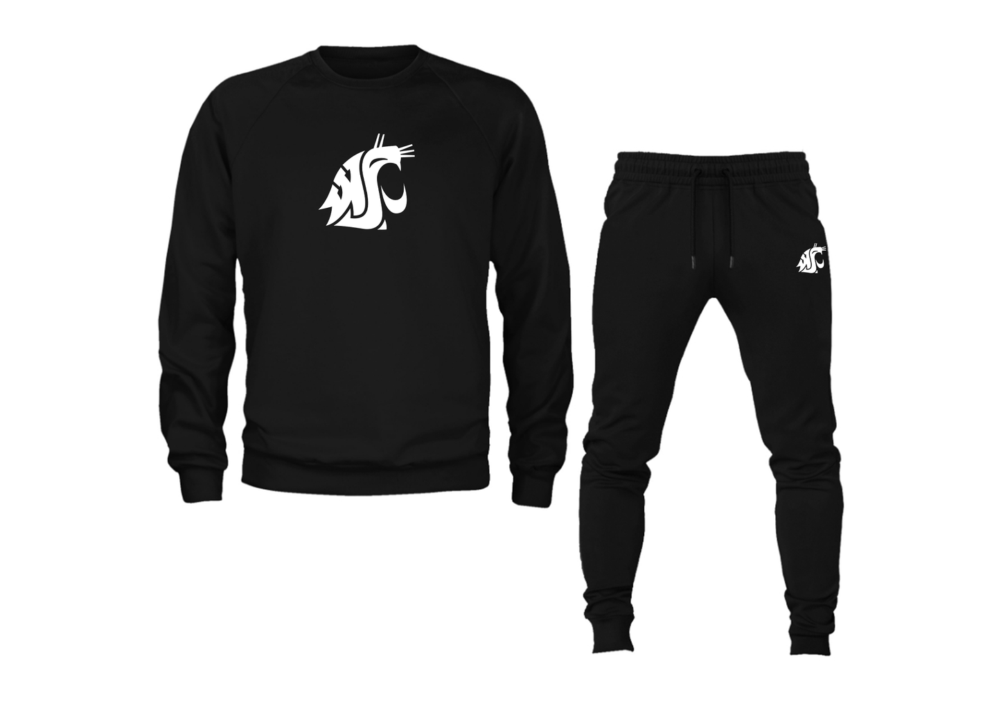 Men's Washington State Cougars Crewneck Sweatshirt Joggers Suit