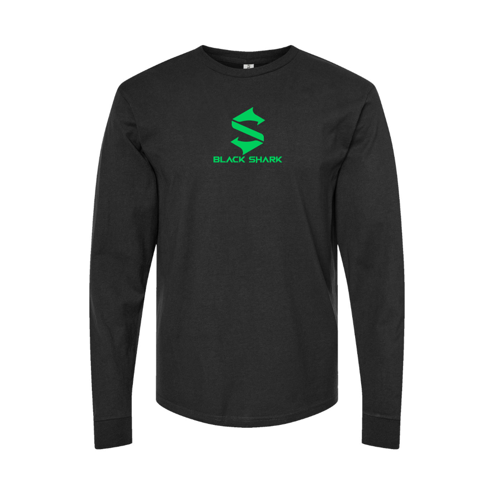 Youth Black Shark Logo Cotton Long Sleeve T-Shirt