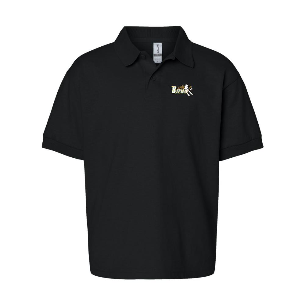 Youth Siena Saints Logo Gildan Dry Blend Jersey Polo
