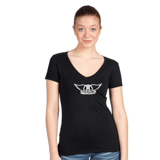 Women's Aerosmith Logo  Next Level V-Neck T-Shirt
