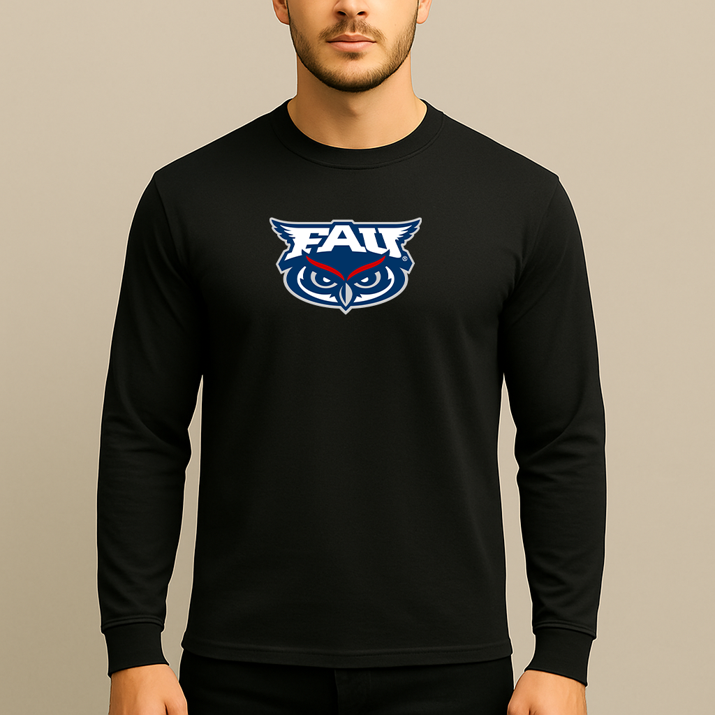 Men's Florida Atlantic Owls Logo Long Sleeve T-Shirt