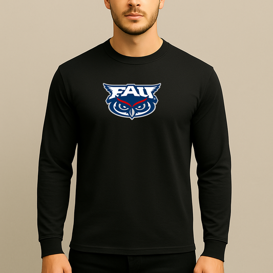 Men's Florida Atlantic Owls Logo Long Sleeve T-Shirt