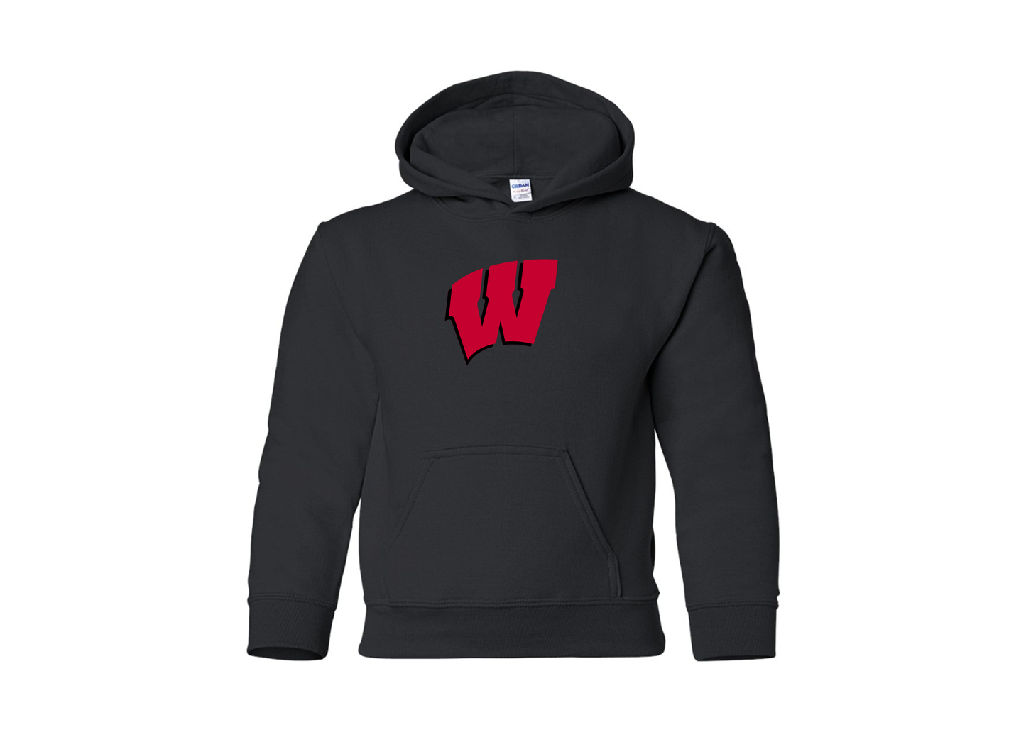 Youth Wisconsin Badgers Gildan Heavy Blend  Hooded Sweatshirt