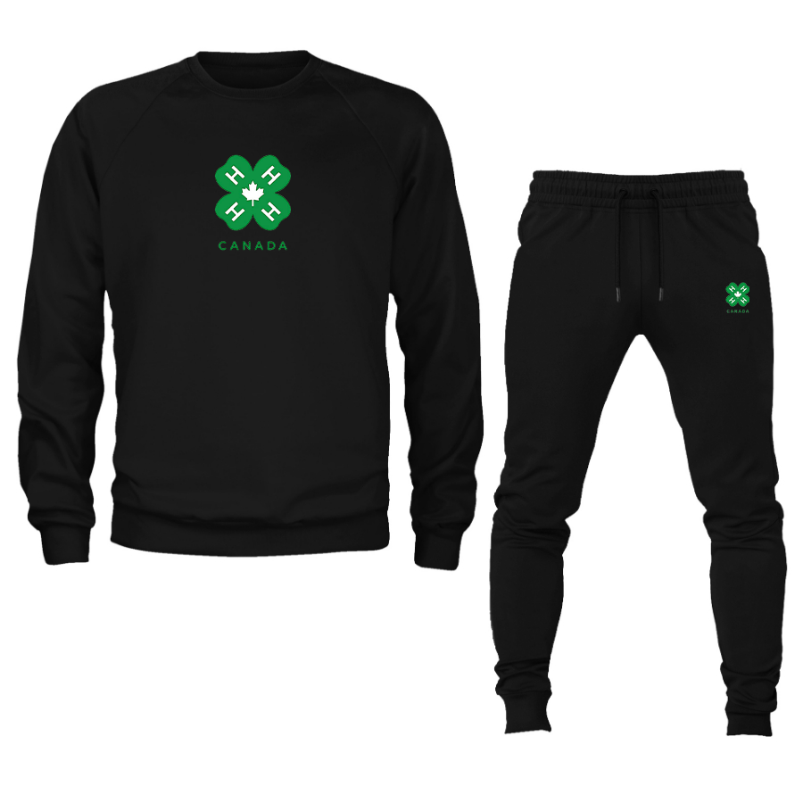 Men's 4H Canada Logo Crewneck Sweatshirt Joggers Suit