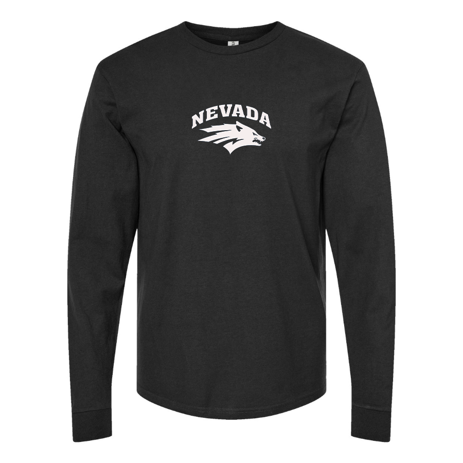Youth Nevada Wolf Pack Logo Cotton Long Sleeve T-Shirt