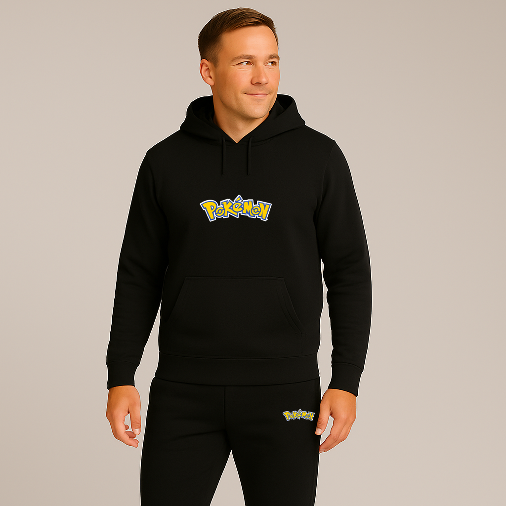 Men's Pokemon Cartoon Hoodie Joggers Set