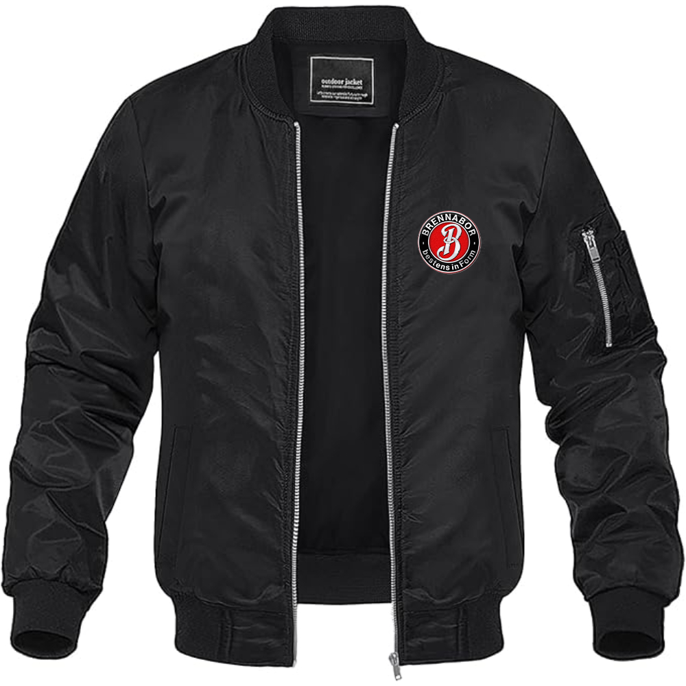 Men's Brennabor Werke Logo Lightweight Bomber Jacket Windbreaker Softshell Varsity Jacket Coat