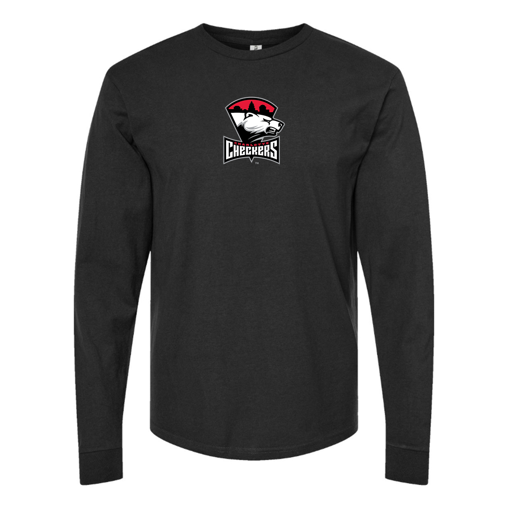 Youth Charlotte Checkers Logo Cotton Long Sleeve T-Shirt