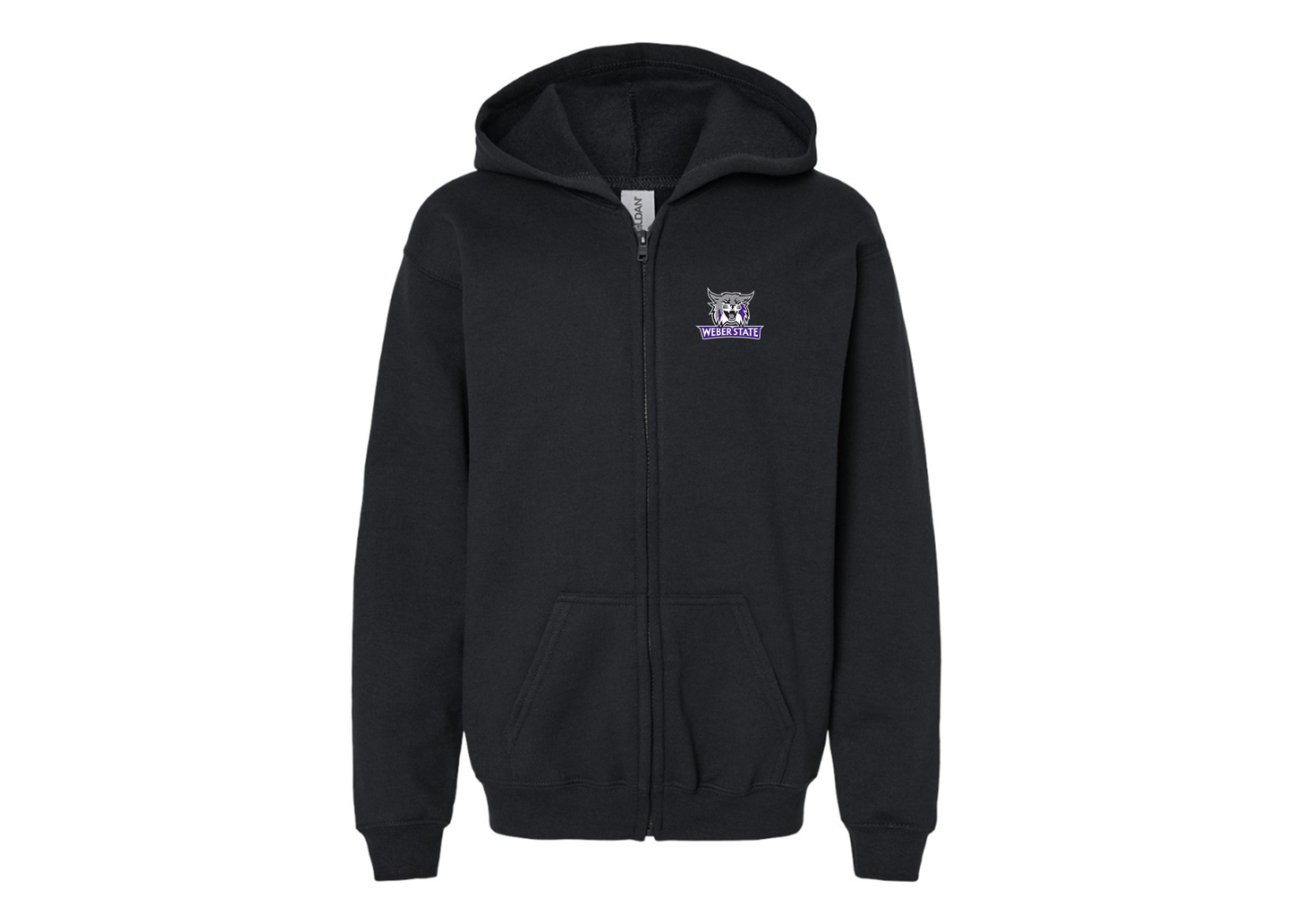 Gildan Heavy Blend Youth Weber State Wildcats Full Zip Hooded Sweatshirt