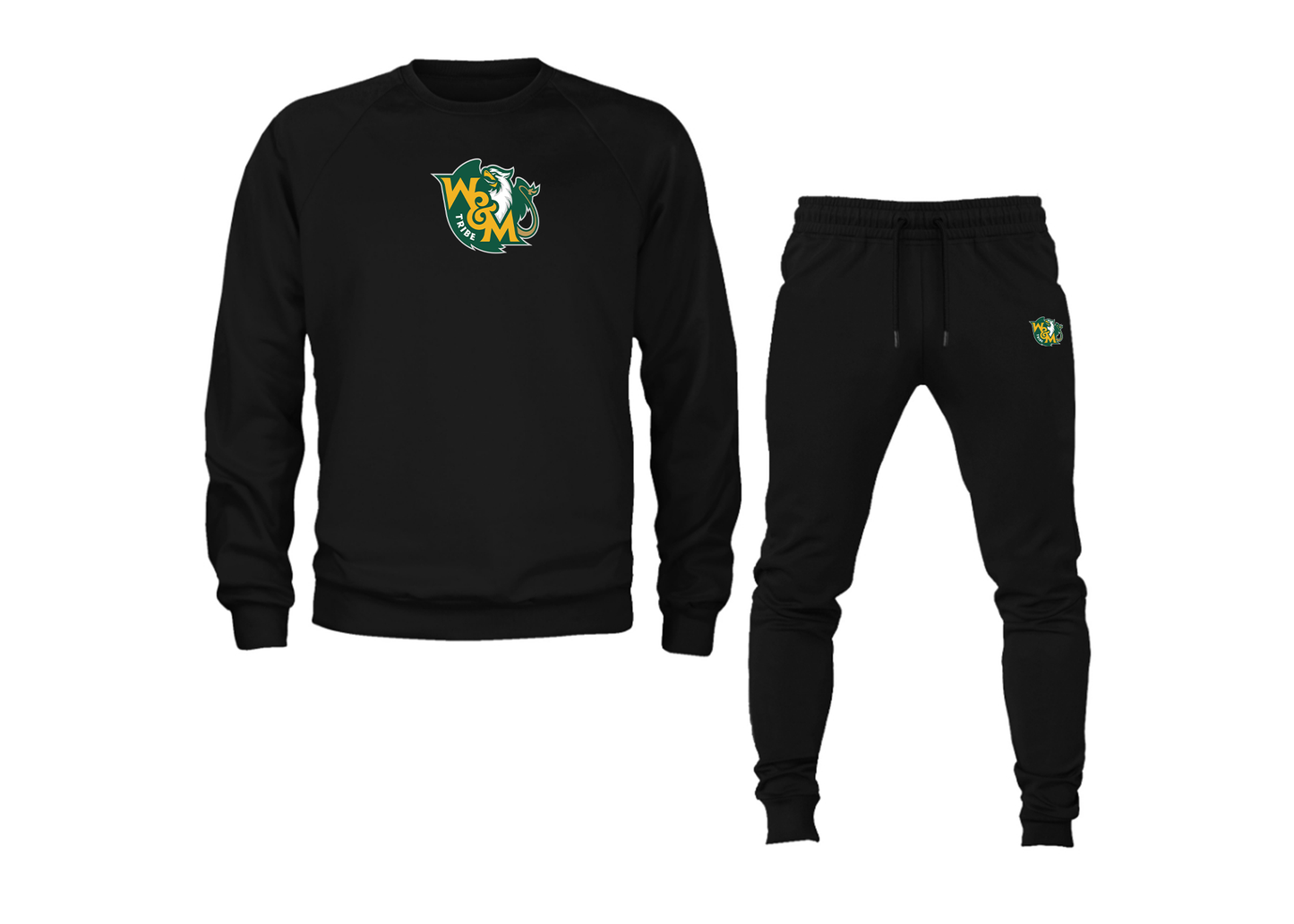 Men's William and Mary Tribe Crewneck Sweatshirt Joggers Suit