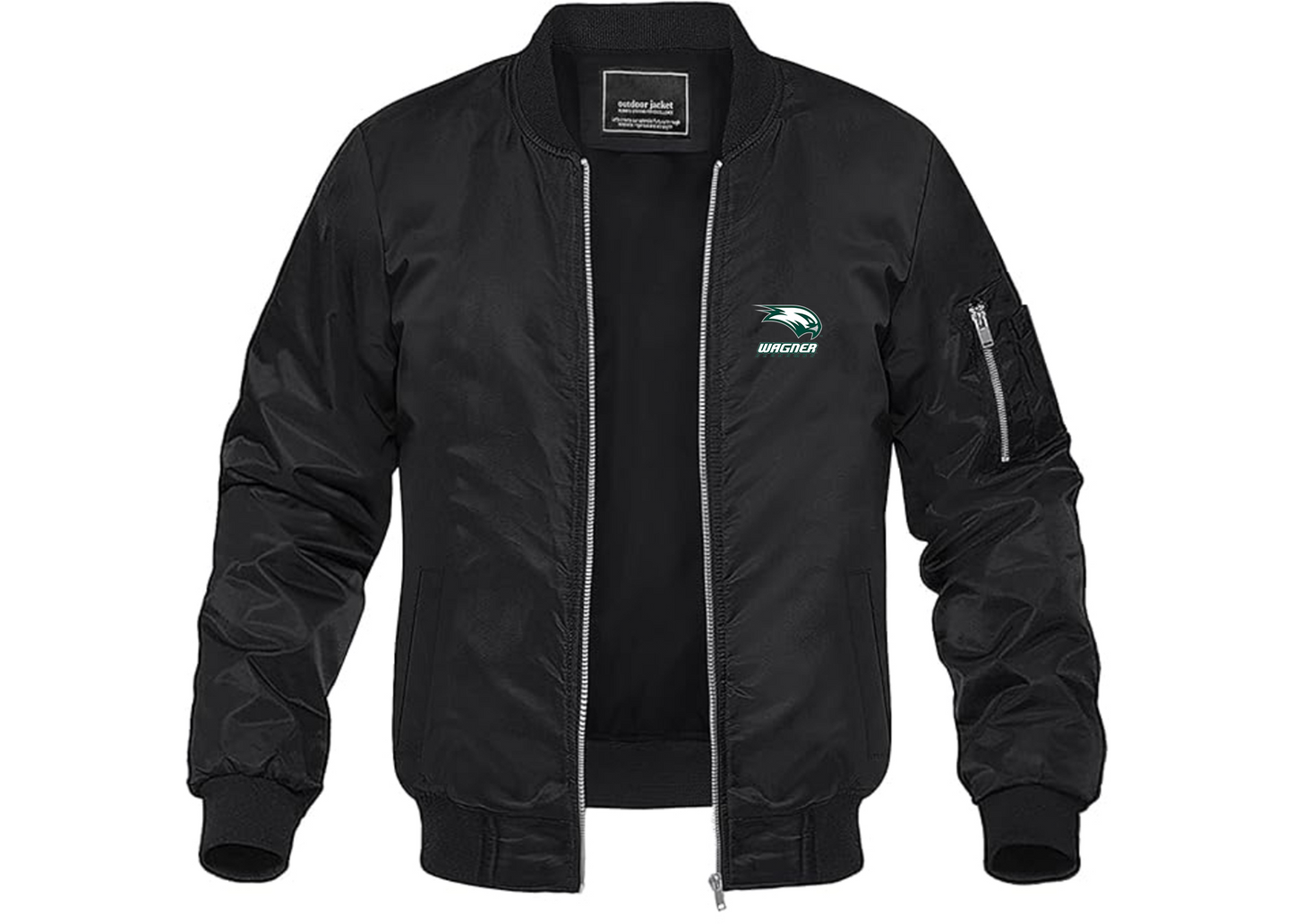Men's Wagner Seahawks Lightweight Bomber Jacket Windbreaker Softshell Varsity Jacket Coat
