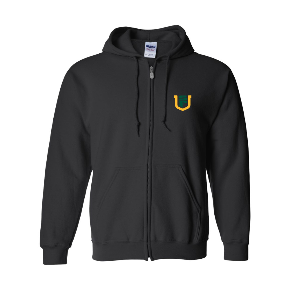 Men's San Francisco Dons Logo Gildan  Heavy Blend Full Zip Hooded Sweatshirt