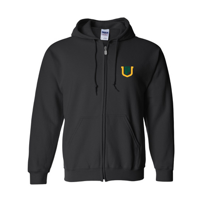 Men's San Francisco Dons Logo Gildan  Heavy Blend Full Zip Hooded Sweatshirt