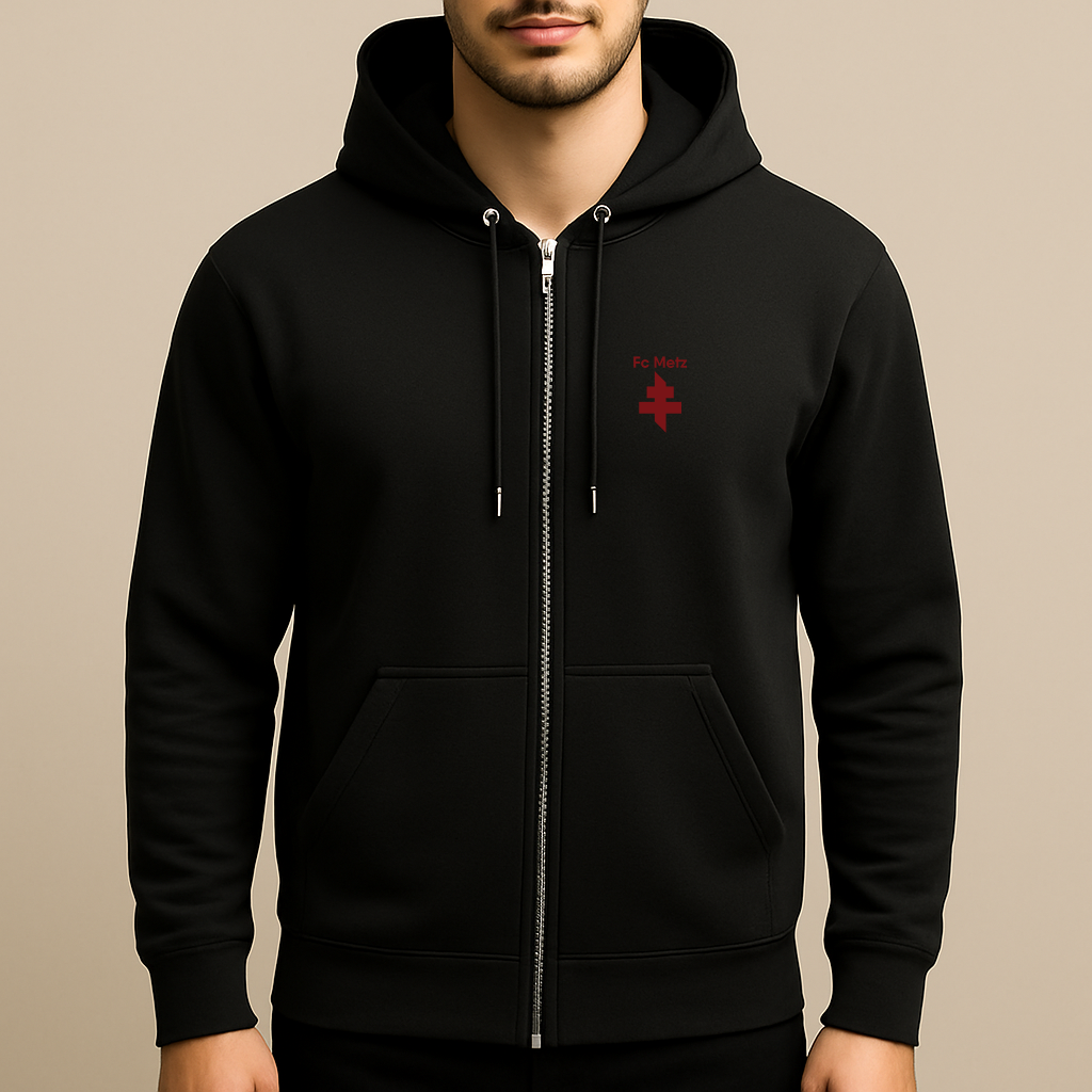 Men's FC Metz Soccer Logo Zipper Hoodie