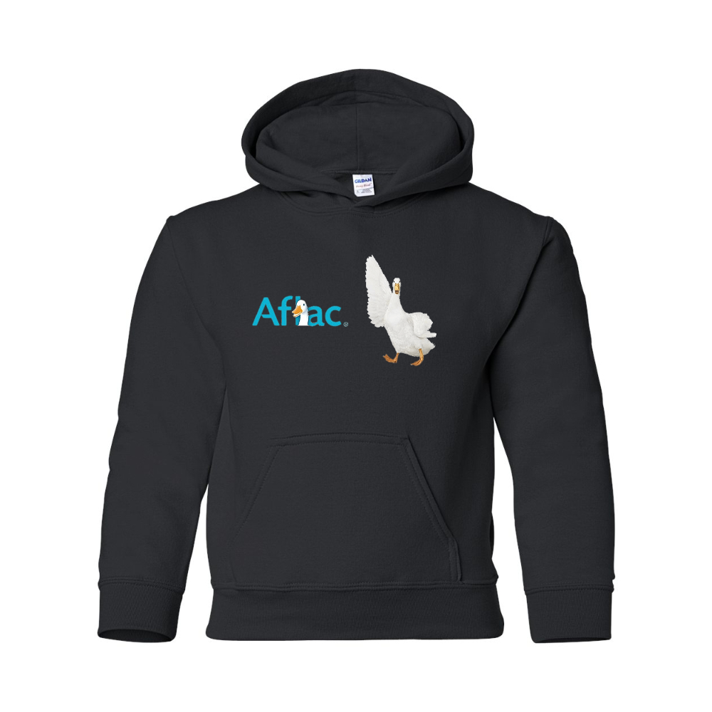 Youth Aflac Logo and Duck Gildan Heavy Blend  Hooded Sweatshirt