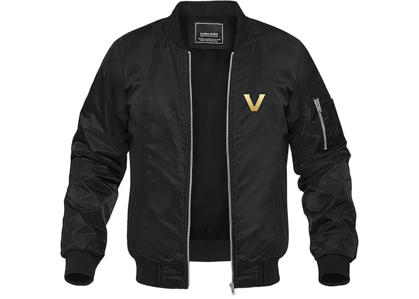 Men's Vanderbilt Commodores Lightweight Bomber Jacket Windbreaker Softshell Varsity Jacket Coat