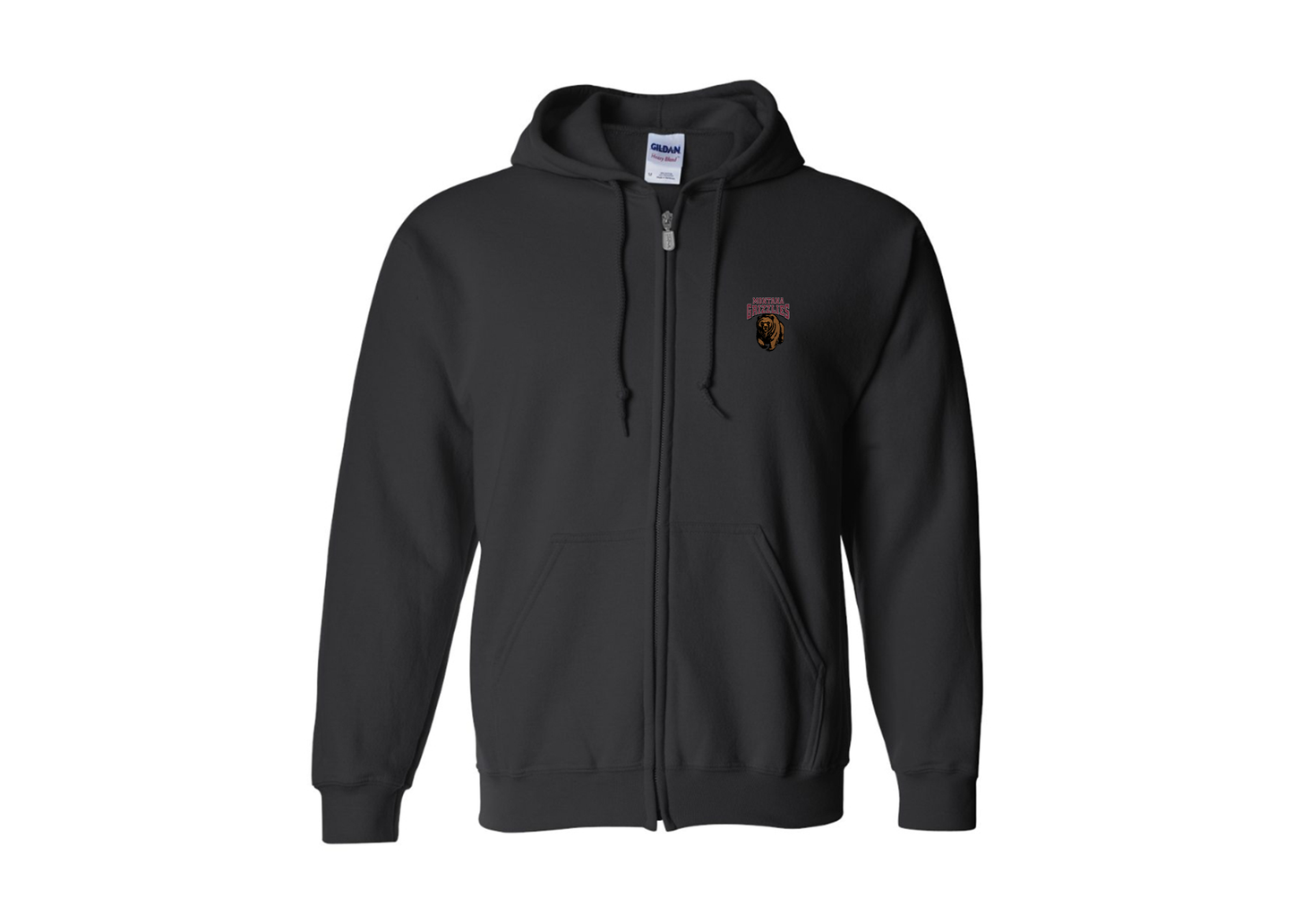 Men's Montana Grizzliesl Gildan  Heavy Blend Full Zip Hooded Sweatshirt