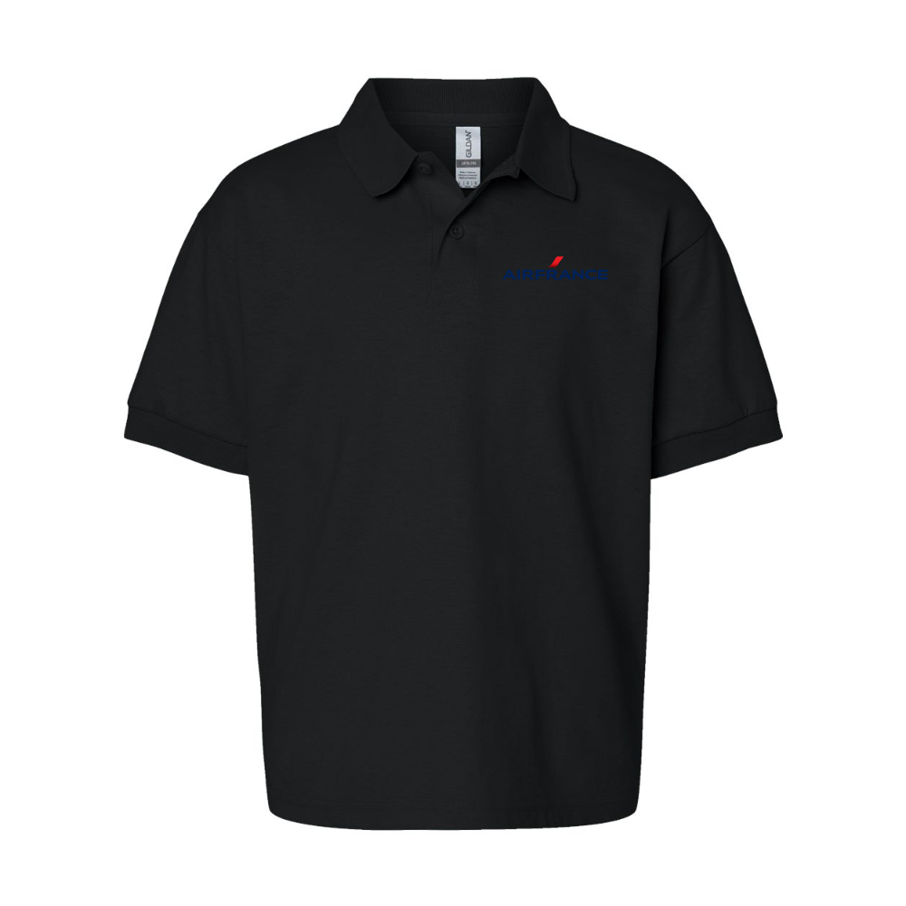 Youth Air France Logo Gildan Dry Blend Jersey Polo
