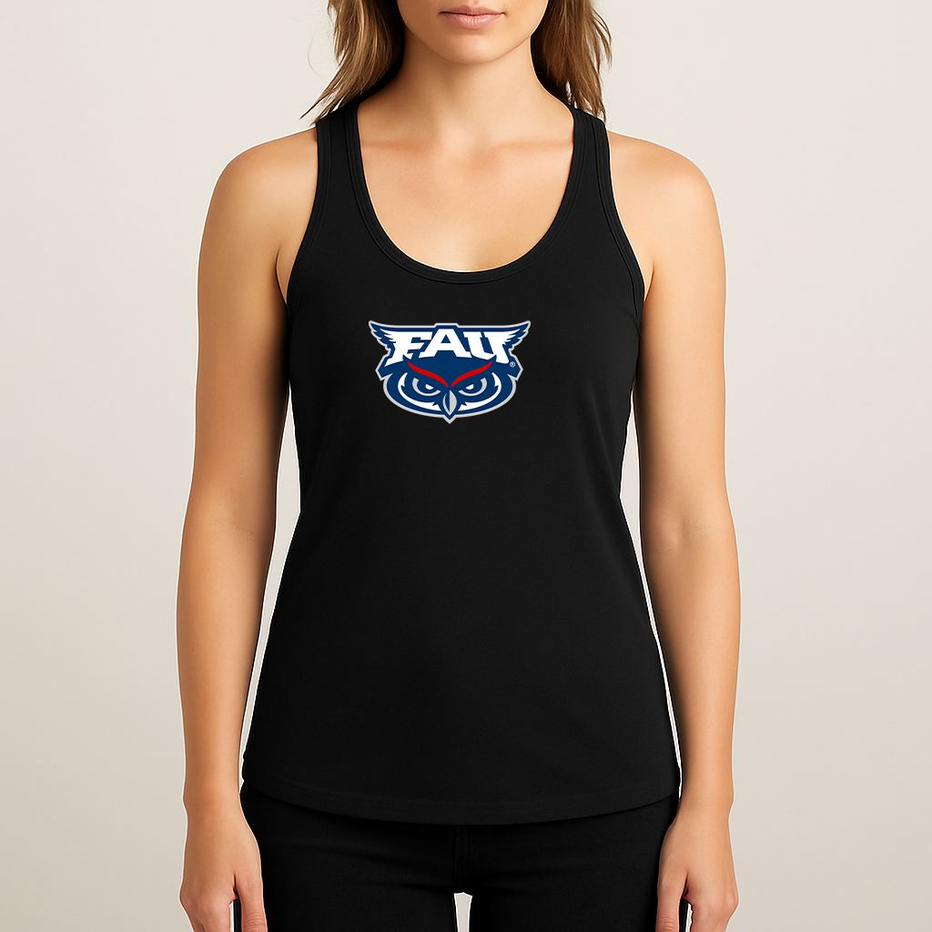 Women's Florida Atlantic Owls Logo Next Level Ideal Racerback Tank