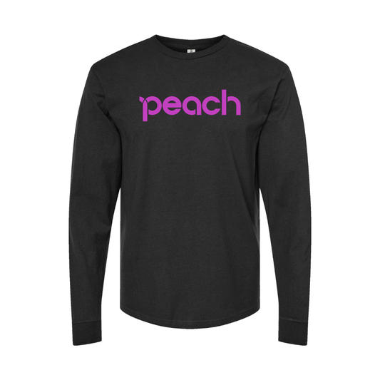 Youth Peach Aviation Logo Cotton Long Sleeve T-Shirt