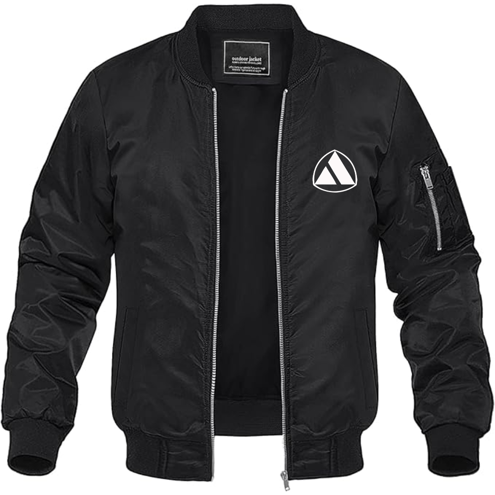 Men's Autobianchi Logo Lightweight Bomber Jacket Windbreaker Softshell Varsity Jacket Coat