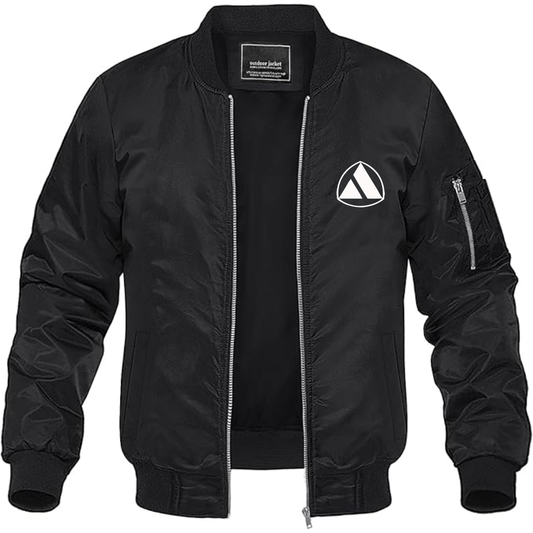 Men's Autobianchi Logo Lightweight Bomber Jacket Windbreaker Softshell Varsity Jacket Coat