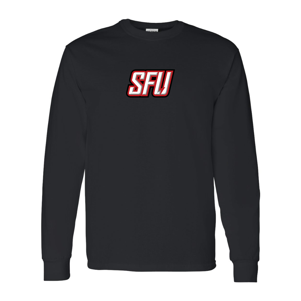 Men's Saint Francis Red Flash Logo Gildan Heavy Cotton Long Sleeve T-Shirt