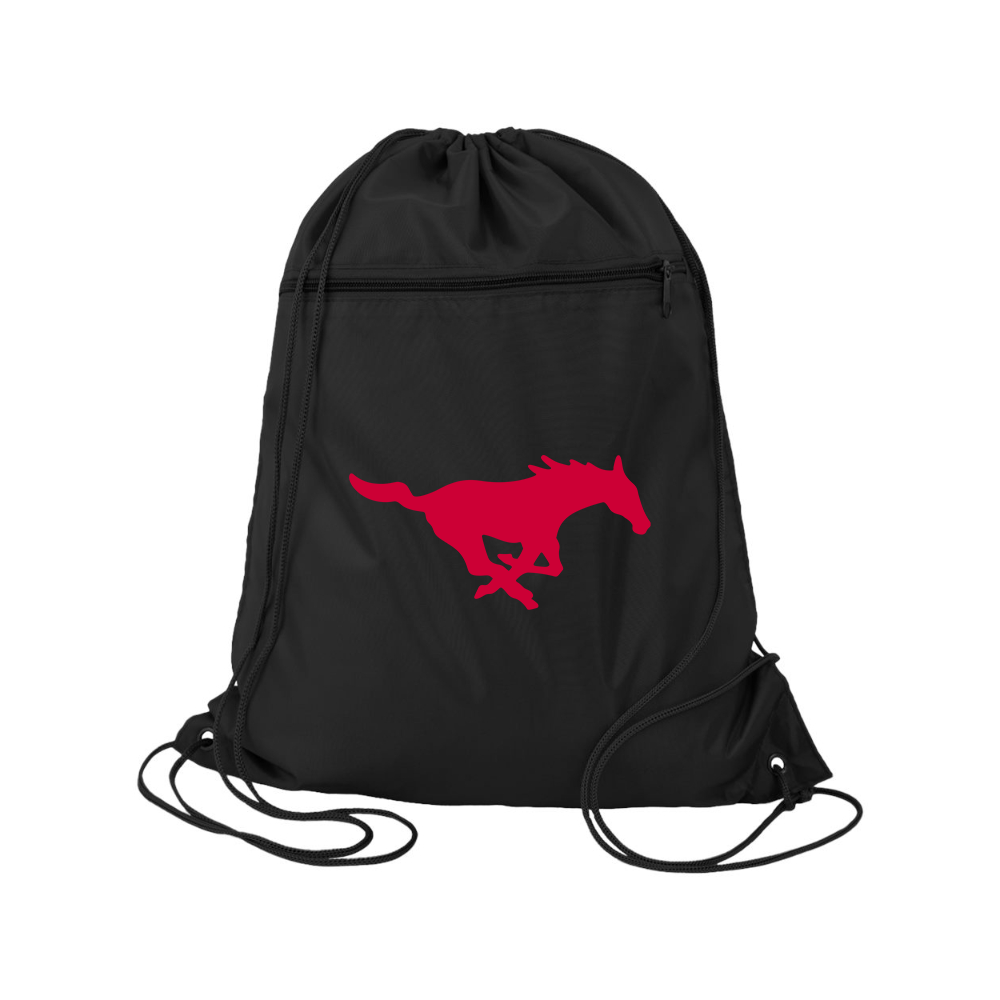 SMU Mustangs Logo Q-Tees - Polyester Cinchpack
