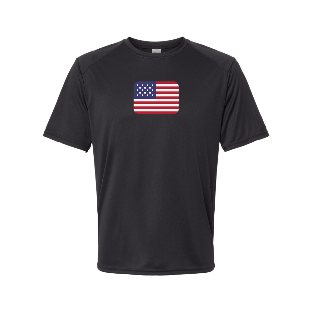 Men's American-Flag-Emoji Polyester T-Shirt