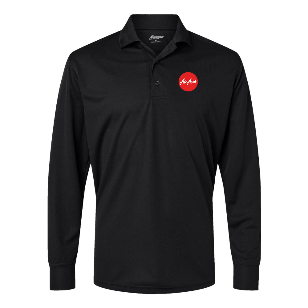 Men's Air Asia Logo Paragon Prescott Long Sleeve Polo