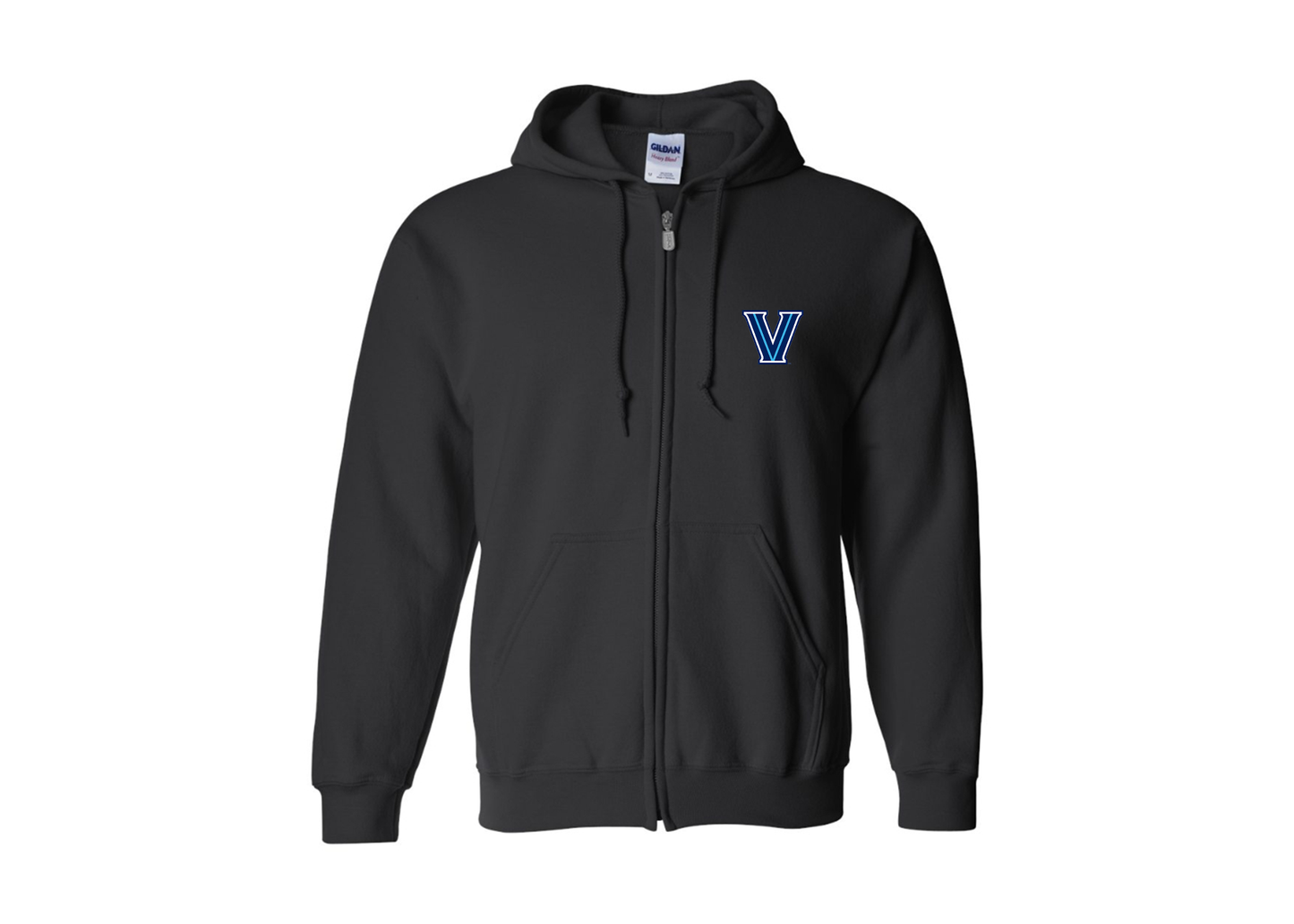 Men's Villanova Wildcats Gildan  Heavy Blend Full Zip Hooded Sweatshirt