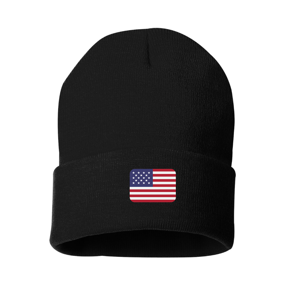 American-Flag-Emoji Beanie Hat