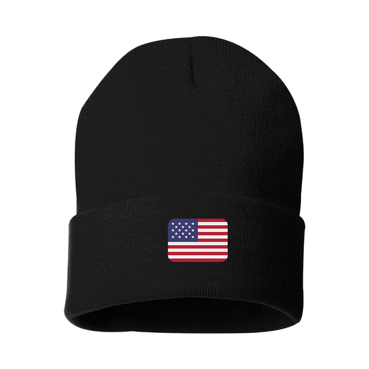 American-Flag-Emoji Beanie Hat
