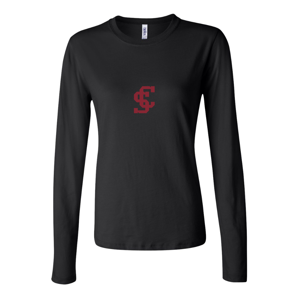 BELLA CANVAS Women’s Santa Clara Broncos Logo Jersey Long Sleeve Tee
