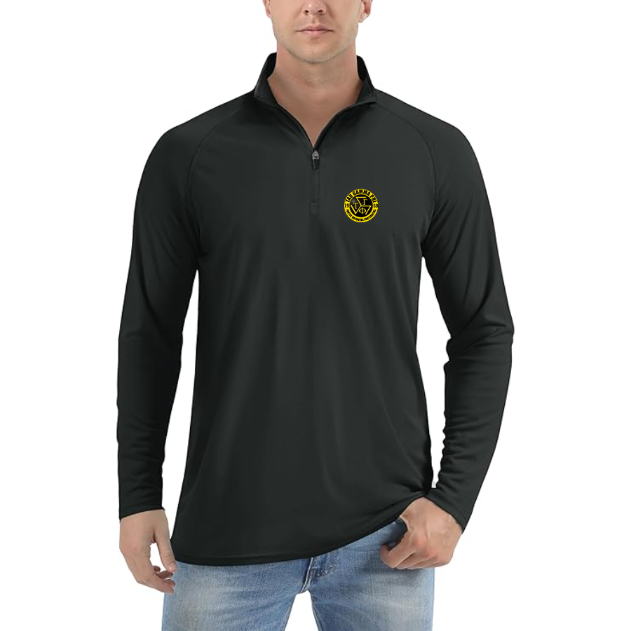 Men's Triskelion Logo Lightweight Quarter-Zip Athletic Shirt Long Sleeve Performance Wear