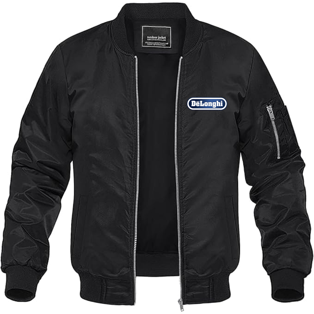 Men's DeLonghi Logo Lightweight Bomber Jacket Windbreaker Softshell Varsity Jacket Coat